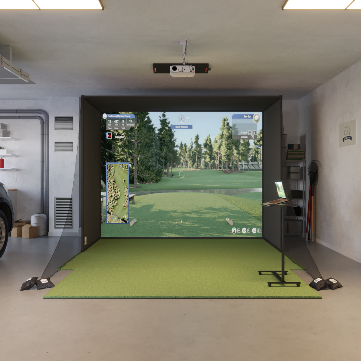 Uneekor EYE XO2 SwingBay Golf Simulator Package